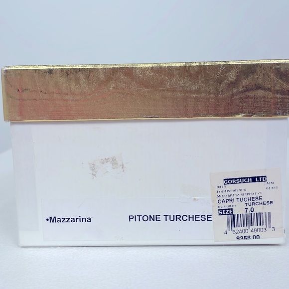 Avec Modération Mazzarina Turquoise Leather Slip on Loafers. - Picture 8 of 9